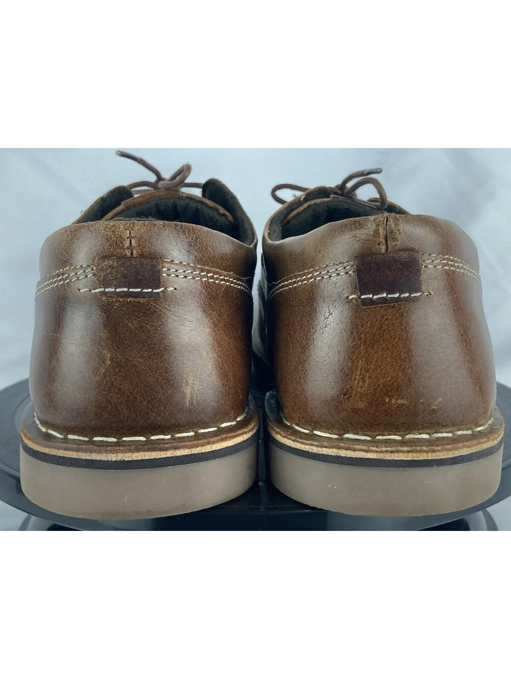 Men’s 9.5 Steve Madden Harpoon 982 Wood Brown Leather Derby Oxford Shoes Derby